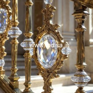 Premium Staircase Crystal Brass Railings CR-3095