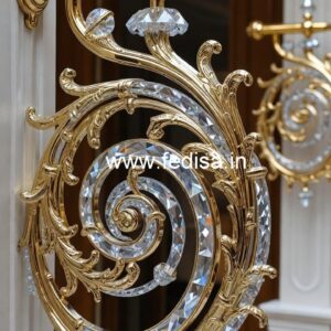 High-End Interior Brass Crystal Railings CR-3105