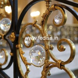 Stylish Golden Brass Crystal Railings CR-3119