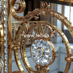 Luxury Brass Crystal Railing with Glass CR-3127