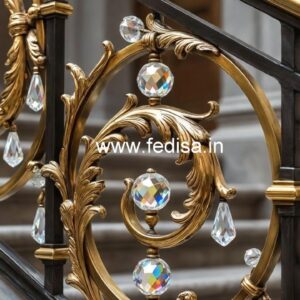 Luxury Brass Crystal Railings for Interiors CR-3137