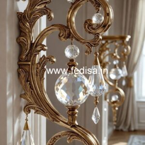 Modern Royal Stair Railings Brass Crystal CR-3138