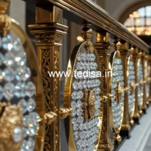 Elegant Brass Crystal Railing with LED Lighting CR-3142