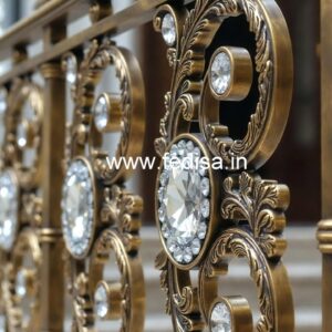 Designer Brass Crystal Stair Railings for Villas CR-3147