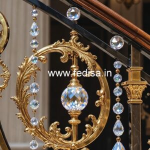 Premium Crystal Brass Stair Railings CR-3163