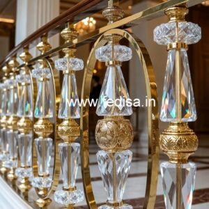 Elegant Brass Crystal Railings for Staircases CR-3164