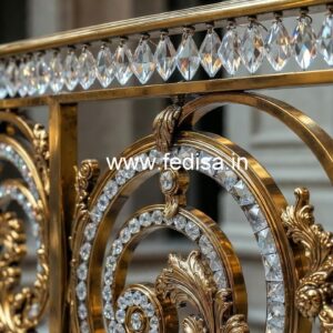 Elegant Brass Crystal Railings for Villas CR-3171