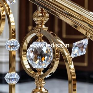 Luxury Staircase Brass Crystal Railings CR-3174
