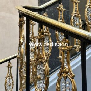 Designer Interior Brass Crystal Railings CR-3175