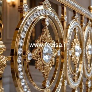 Classic Brass Crystal Railings for Interiors CR-3182