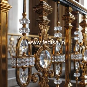 Premium Brass Crystal Railings for Villas CR-3187