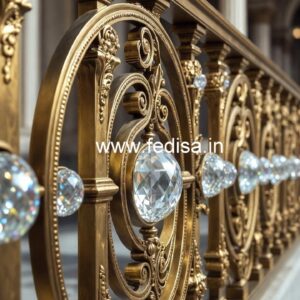 Elegant Brass Crystal Balcony Railings CR-3191