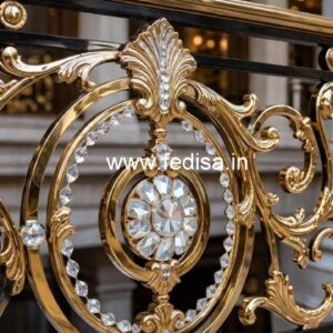Designer Crystal Brass Railings for Homes CR-3196