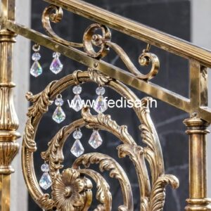 Elegant Brass Crystal Railings with Marble CR-3202