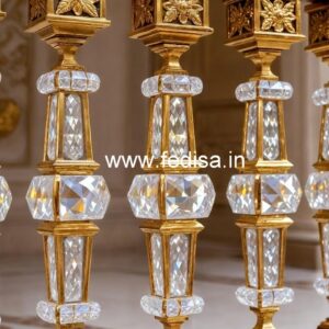 Luxury Crystal Brass Staircase Railings CR-3204