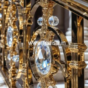 Designer Brass Crystal Railings for Luxury Homes CR-3208