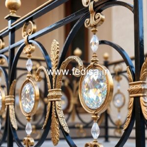 Elegant Brass Crystal Staircase Railings CR-3211