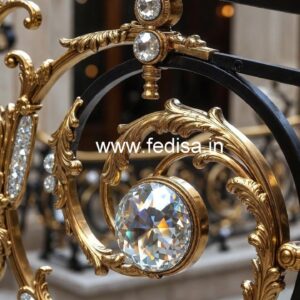 Designer Brass Crystal Railings for Apartments CR-3214