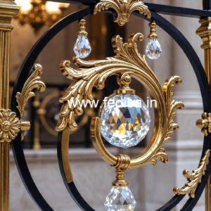 Elegant Brass Crystal Railings for Modern Homes CR-3230