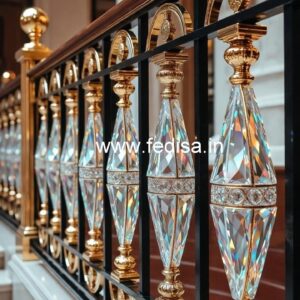 Modern Brass Crystal Railing Designs for Homes CR-3239