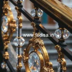 Decorative Brass Crystal Railing for Interiors CR-3242