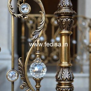 Designer Crystal Brass Railings for Modern Homes CR-3243