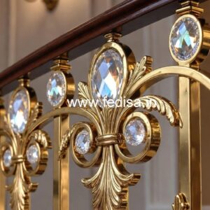 Modern Brass Crystal Railing with LED Lights CR-3253