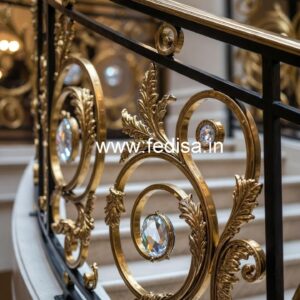 Elegant Brass Crystal Railings for Duplex CR-3274