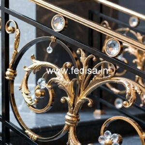 Stylish Brass Crystal Railings for Stair Design CR-3279