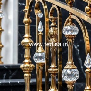 Designer Brass Crystal Railings for Modern Homes CR-3305