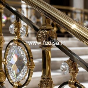 Elegant Brass Crystal Railings for Modern Interiors CR-3316