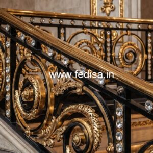 Top Brass Crystal Staircase Designs for Interiors CR-3318