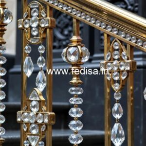 Elegant Brass Crystal Railings for Dream Homes CR-3328