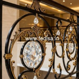 Brass Crystal Railing with Golden Finish CR-3364