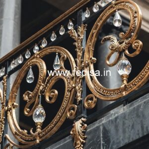Luxury Staircase Ideas with Brass Crystal Railing CR-3365