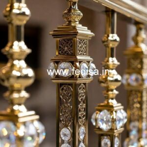 Glass & Brass Crystal Railing Combo Designs CR-3370