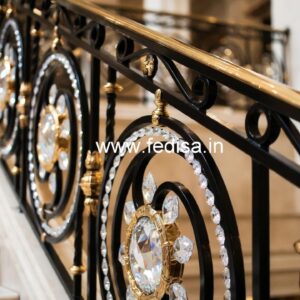 Brass Crystal Railing for Duplex Homes CR-3373