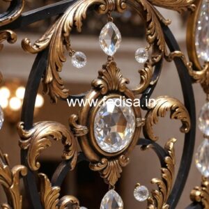 Luxury Interior Decor with Brass Crystal Railings CR-3386