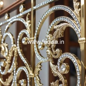 Designer Crystal Brass Stair Railings CR-3389