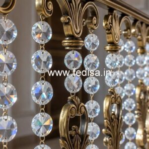 Modern Glass Brass Crystal Railings CR-3393