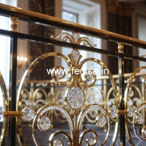 Decorative Crystal Brass Railings CR-3403