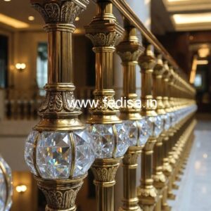 Brass Crystal Railings for Luxury Apartments CR-3406