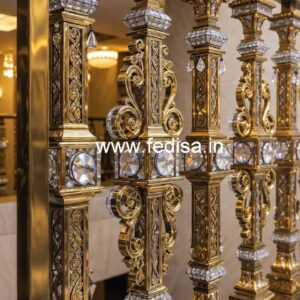 Luxury Staircase Railings with Crystal Brass CR-3411