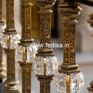 Stylish Golden Brass Crystal Railings CR-3423