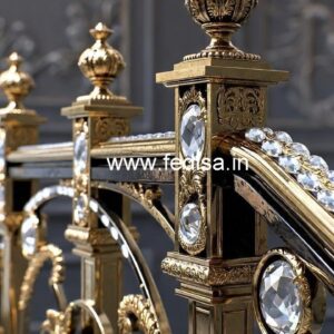 Luxury Home Staircase Brass Crystal Railings CR-3427