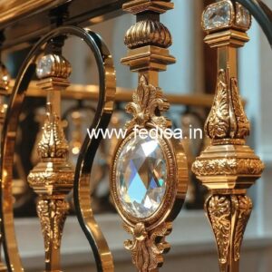 Elegant Stair Design with Brass Crystal CR-3429