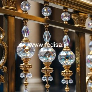 Custom Interior Brass Crystal Railings CR-3437