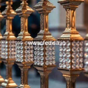 Elegant Luxury Stair Railings Brass Crystal CR-3438