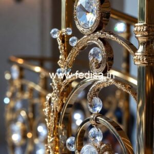 Modern Brass Crystal Staircase Railing Ideas CR-3447
