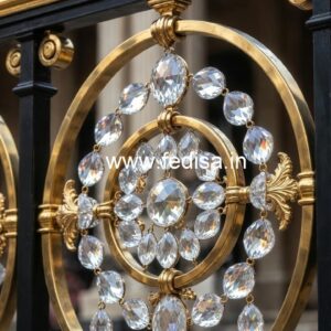 Designer Brass Crystal Stair Railings for Villas CR-3451